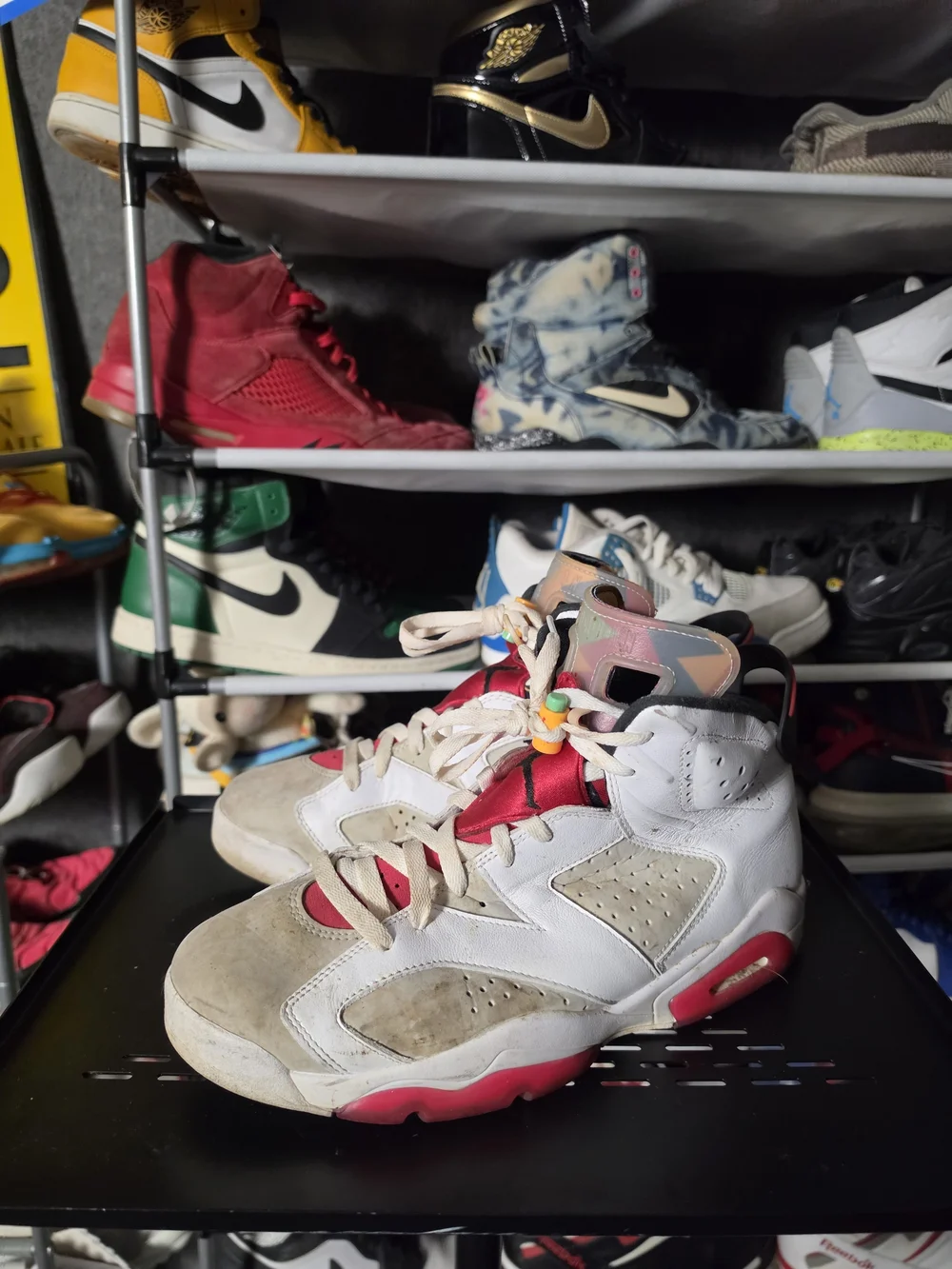 🔥 Jordan Men’s Retro 6 Rare Hare White Pink Cream Basketball Size 10 Sneakers